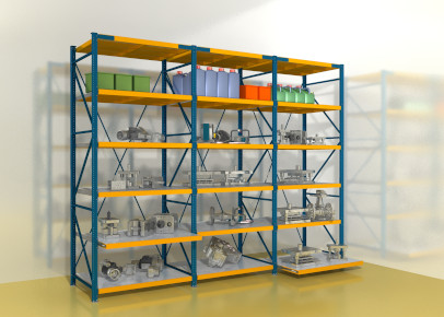 Стеллаж среднегрузовой полочный - хранение грузов различного назначения